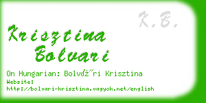 krisztina bolvari business card